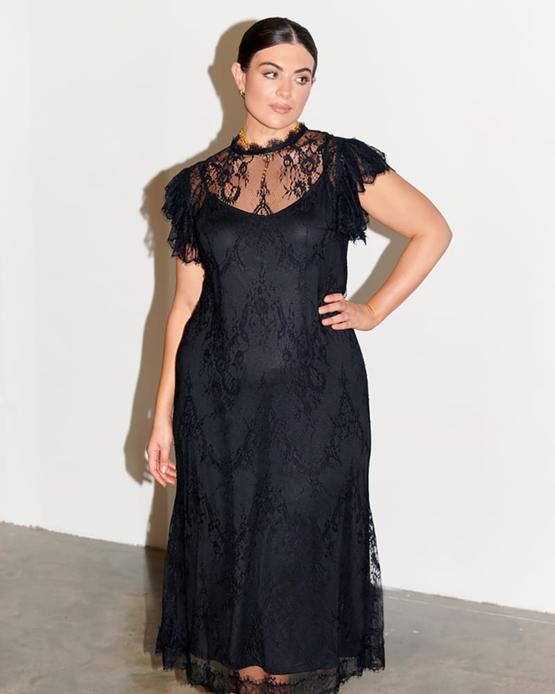 Black lace dress size 14 top